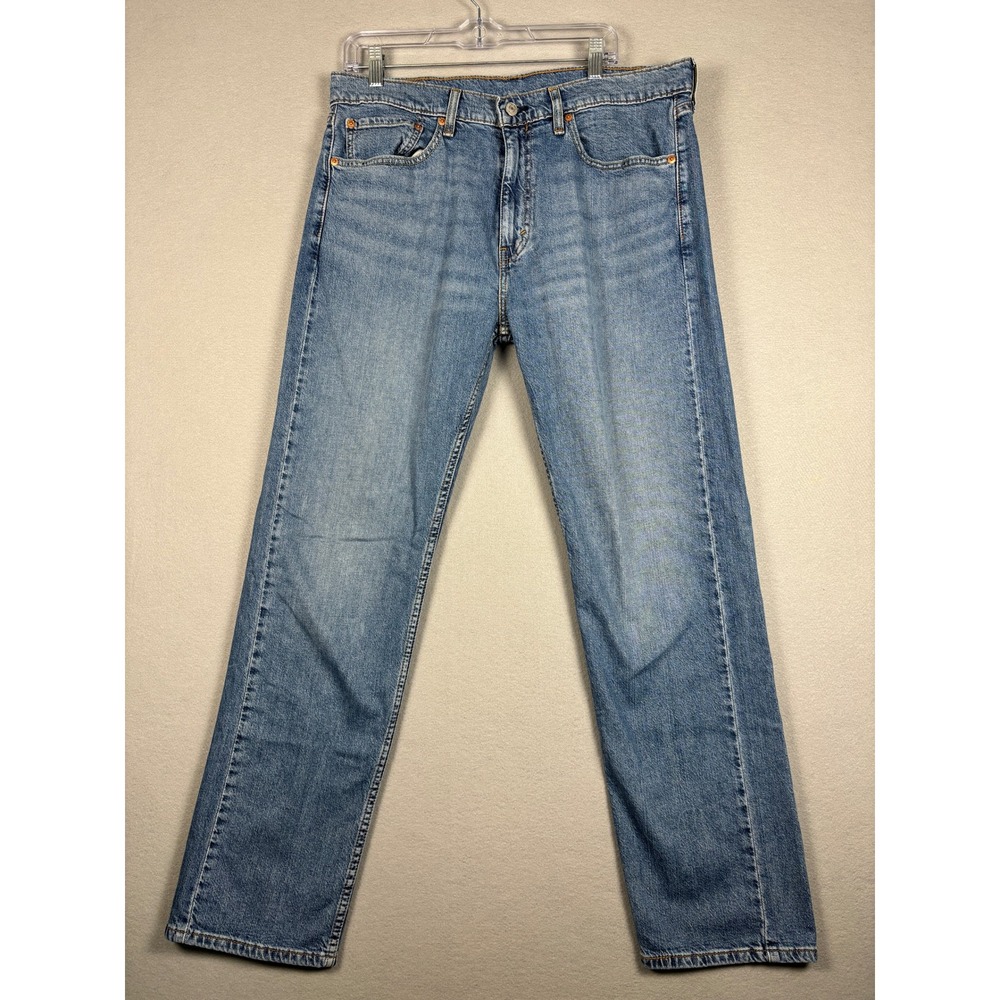 Levi's 505 Regular Fit Straight Leg Jeans 36x32 Medium Blue Wash Mens